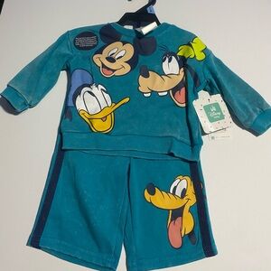 Disney Teal Mickey & Friends Two-Piece Toddler Outfit
